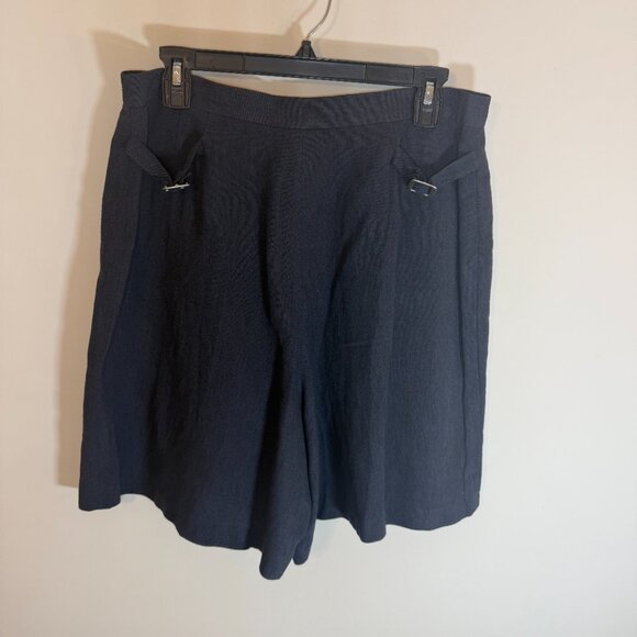 Liz Claiborne Skort 14 Linen Blend Charcoal Gray Preppy Beachy Summer Resort - Picture 2 of 8